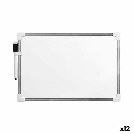 Pizarra Magnética con Rotulador Blanco Aluminio 20 x 30 cm (12 Unidades)  Comprati.