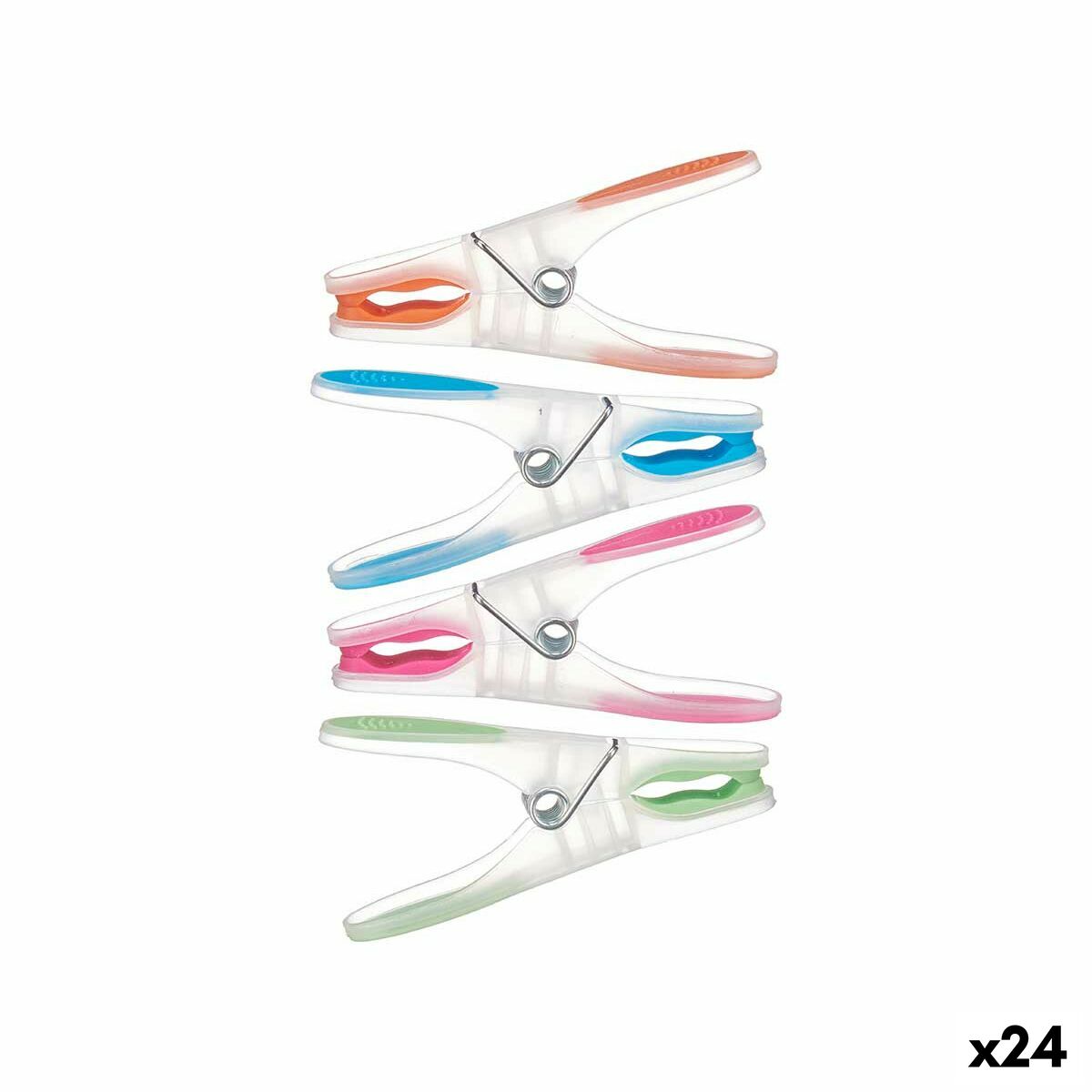 Pinzas para la Ropa Multicolor Silicona Plástico 20 Piezas Set (24 Unidades)  Comprati.