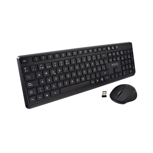 Teclado y Ratón V7 CKW350ES Negro Qwerty Español  Comprati.