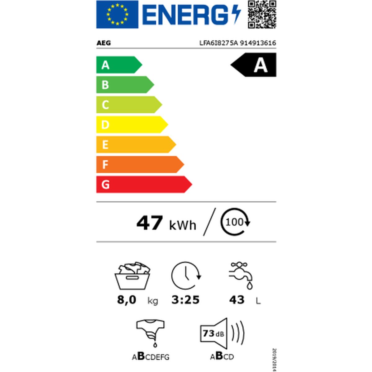 Lavadora Aeg LFA6I8275A 8 kg 60 cm 1200 rpm  Comprati.