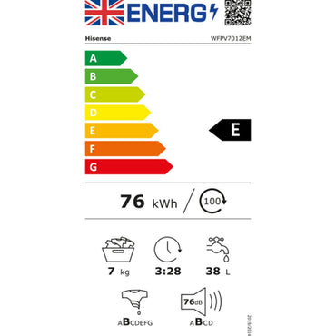 Lavadora Hisense WFVB7012EM Blanco 60 cm 1200 rpm 7 kg  Comprati.