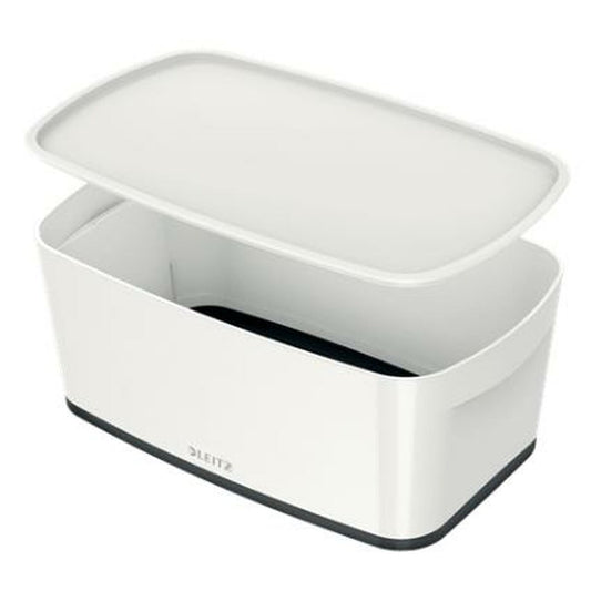 Caja de Almacenaje con Tapa Leitz MyBox WOW Blanco Negro ABS 31,8 x 12,8 x 19,1 cm  Comprati.