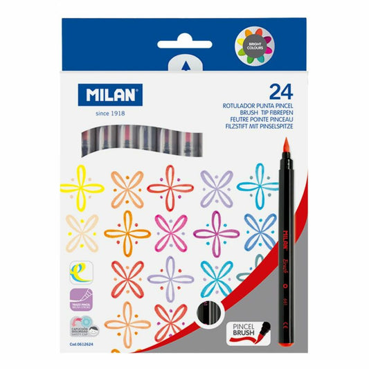 Set de Rotuladores Milan 24 Piezas Pincel Multicolor  Comprati.