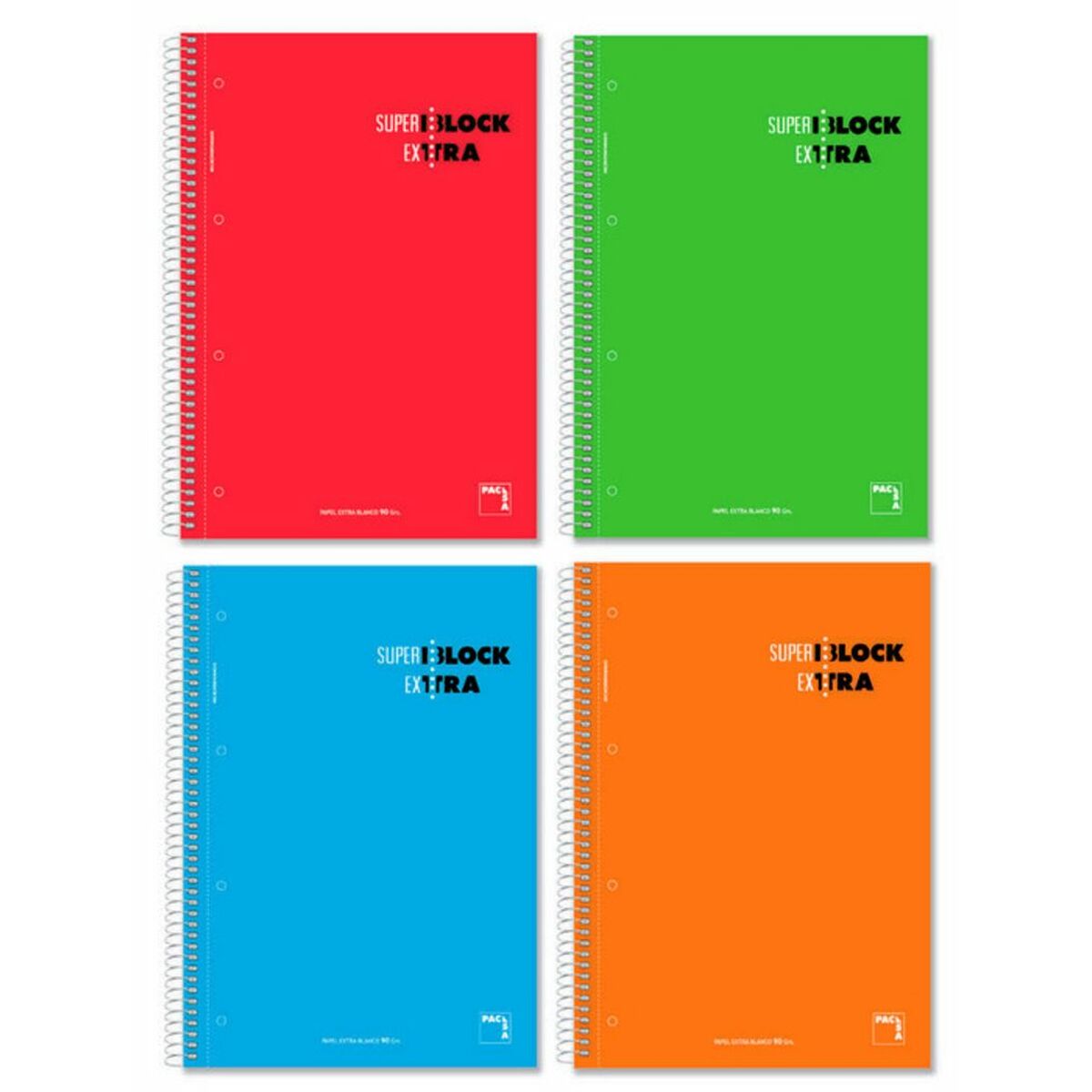 Set de Cuadernos Pacsa Superblock Extra 4 Piezas Multicolor A4 120 Hojas  Comprati.