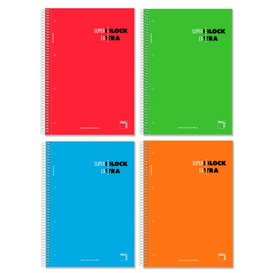 Set de Cuadernos Pacsa Superblock Extra 4 Piezas Multicolor A4 120 Hojas  Comprati.