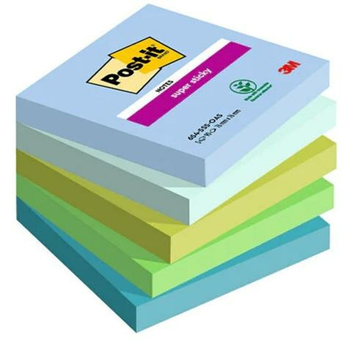 Notas Adhesivas Post-it Super Sticky Multicolor 5 Piezas 76 x 76 mm  Comprati.