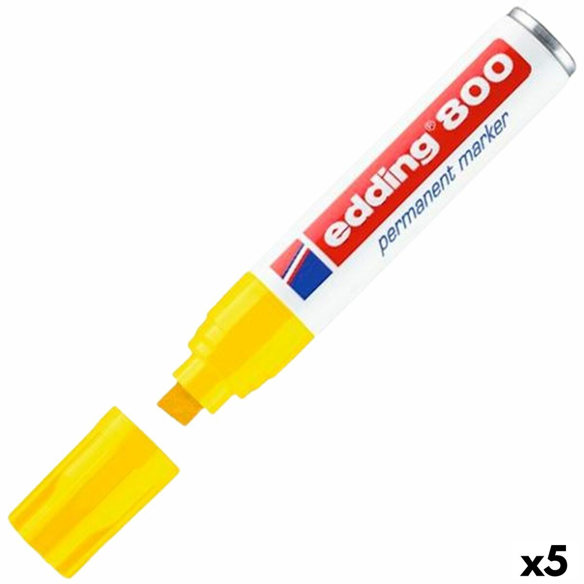 Rotulador permanente Edding 800  Amarillo 5 Unidades  Comprati.