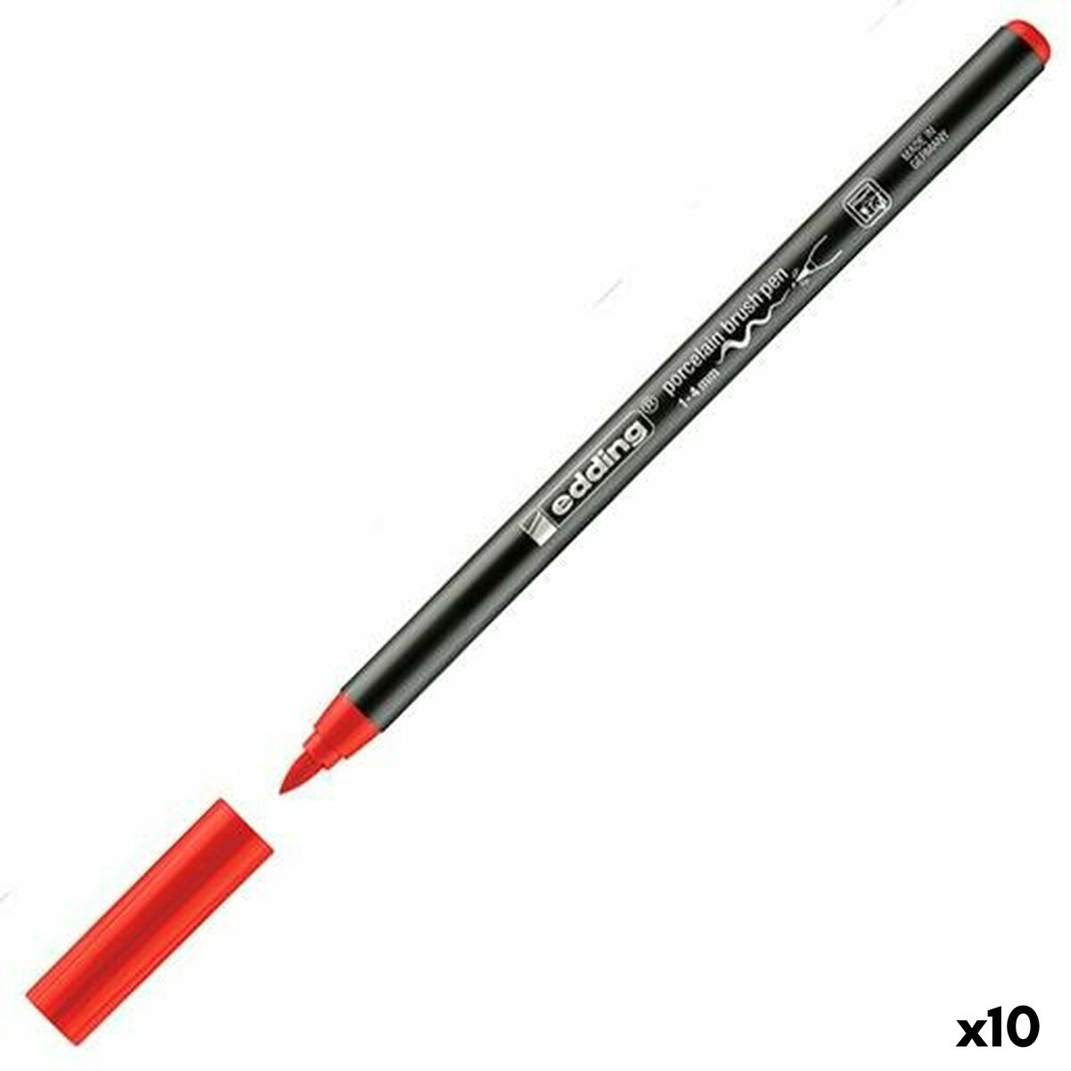 Rotuladores Edding 4200 Pincel Rojo (10 Unidades)  Comprati.