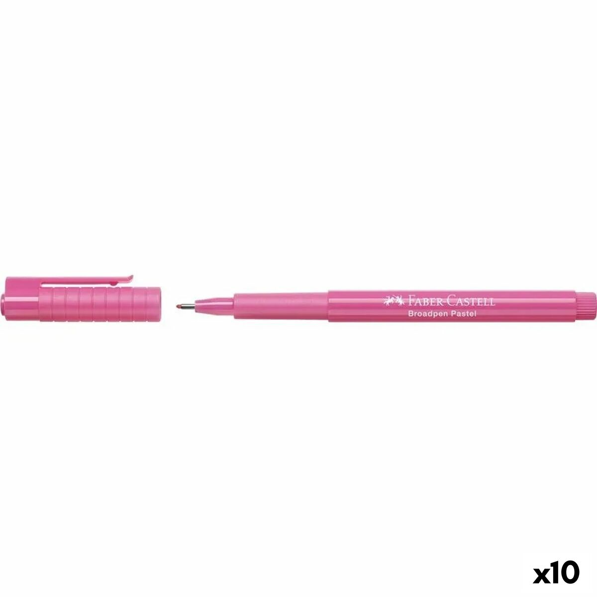 Rotulador permanente Faber-Castell Broadpen Pastel Rosa (10 Unidades)  Comprati.