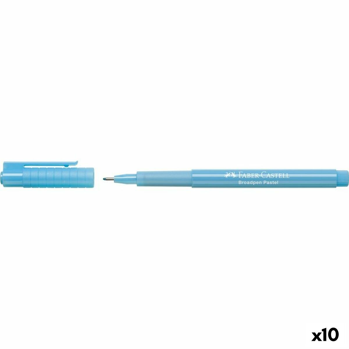 Rotulador permanente Faber-Castell Broadpen Pastel Azul Pastel (10 Unidades)  Comprati.