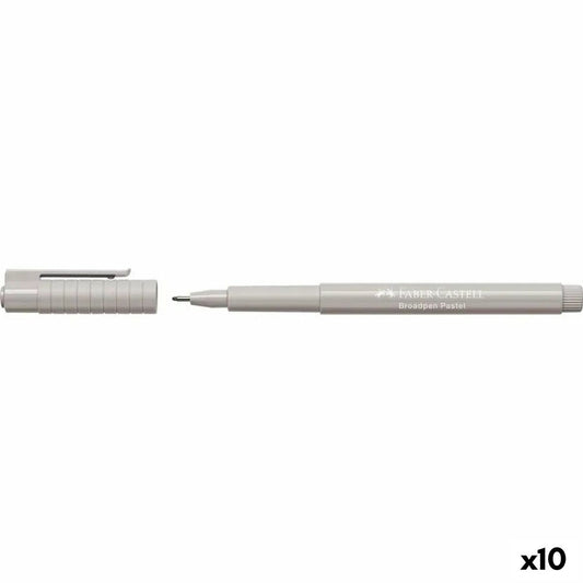 Rotulador permanente Faber-Castell Broadpen Pastel Gris (10 Unidades)  Comprati.