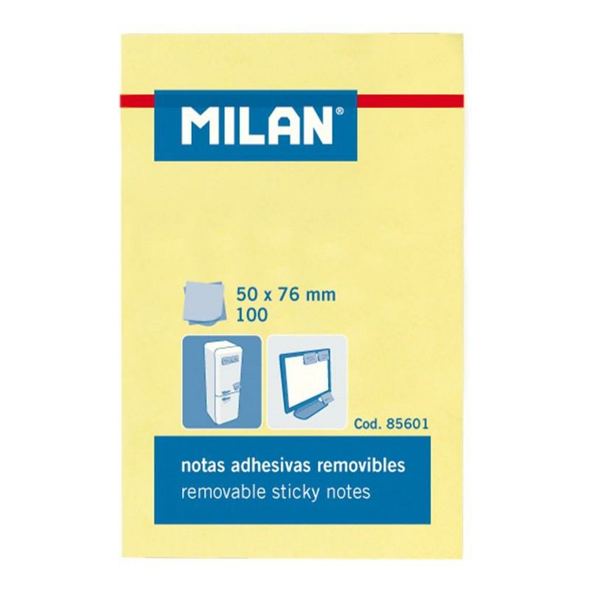 Notas Adhesivas Milan Amarillo 56 x 76 mm (10 Unidades)  Comprati.