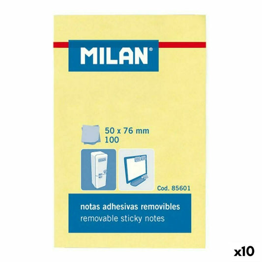 Notas Adhesivas Milan Amarillo 56 x 76 mm (10 Unidades)  Comprati.