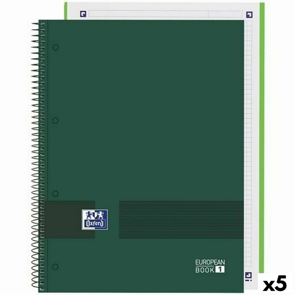 Cuaderno Oxford European Book Write&Erase Verde militar A4 (5 Unidades)  Comprati.