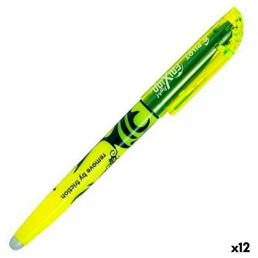 Marcador Fluorescente Pilot Frixion Light Fluorescente Biselada Tinta borrable Amarillo (12 Unidades)  Comprati.