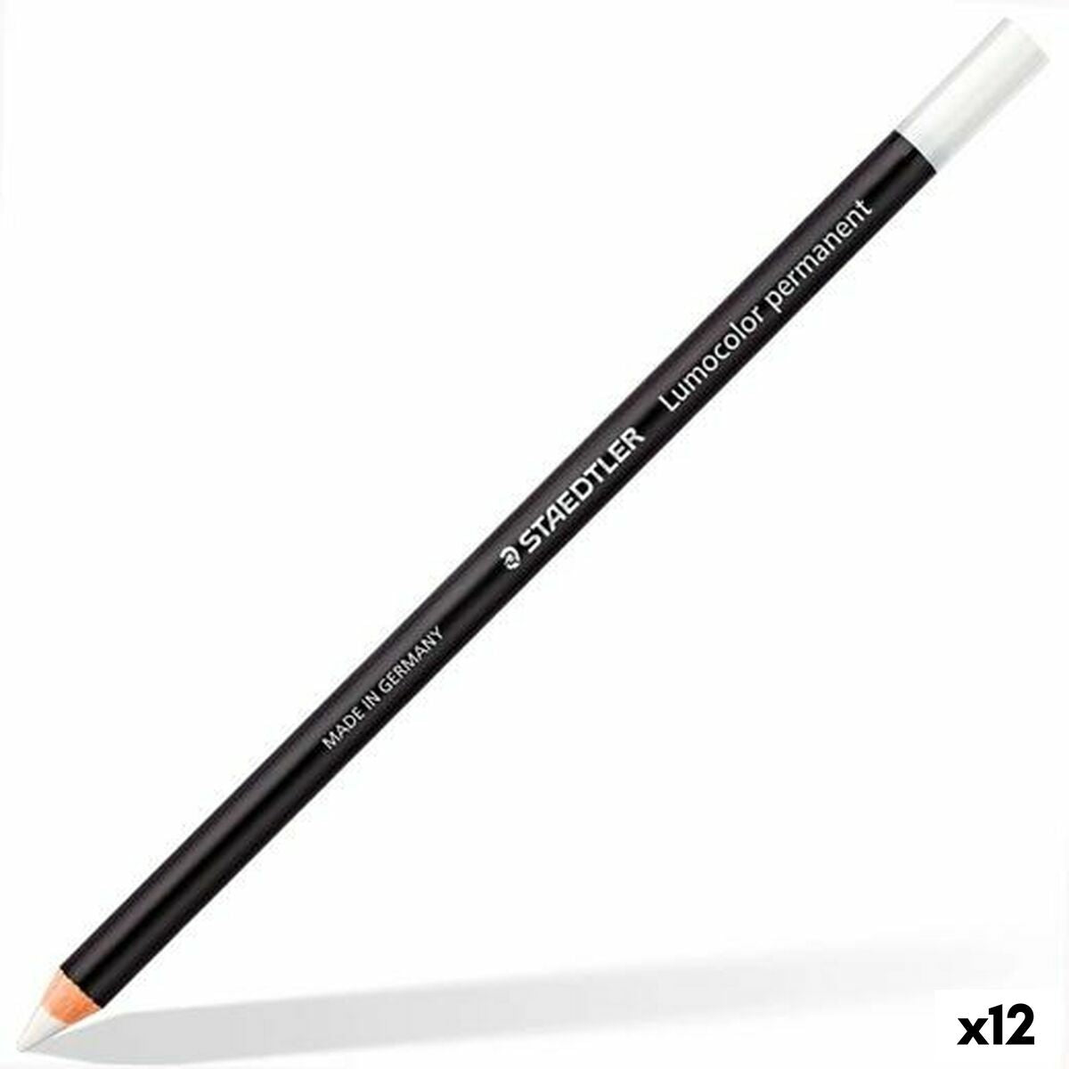 Lápices Staedtler Lumocolor Permanent Glasochrom Permanente Blanco (12 Unidades)  Comprati.