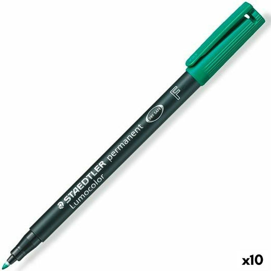 Rotulador permanente Staedtler Lumocolor 318 F Verde (10 Unidades)  Comprati.