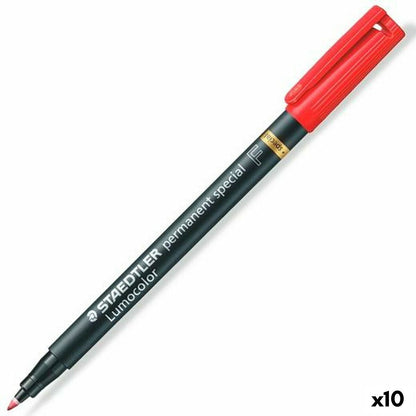 Rotulador permanente Staedtler Lumocolor Rojo 10 Unidades  Comprati.