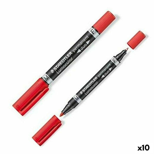 Rotulador permanente Staedtler Lumocolor 348 Doble Rojo (10 Unidades)  Comprati.