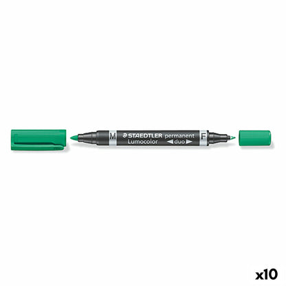 Rotulador permanente Staedtler Lumocolor Duo Verde (10 Unidades)  Comprati.