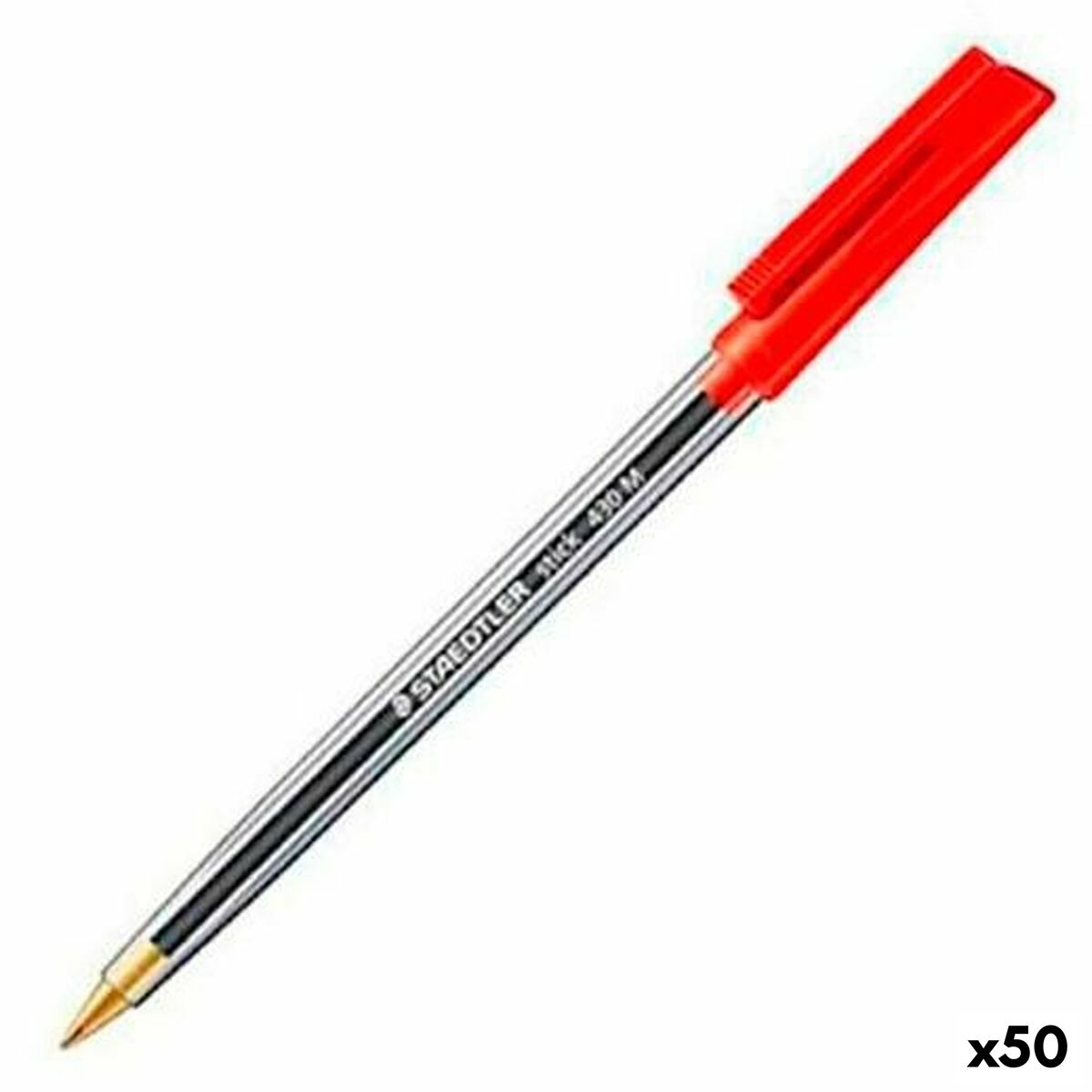 Bolígrafo Staedtler Stick 430 Rojo (50 Unidades)  Comprati.