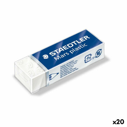 Goma de borrar Staedtler Blanco 6,5 x 2,3 x 1,3 cm (20 Unidades)  Comprati.