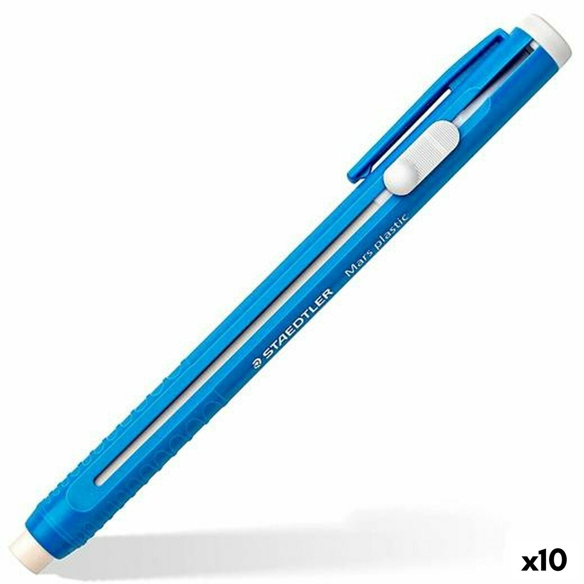 Portagomas Staedtler Mars Plastic Azul (10 Unidades)  Comprati.