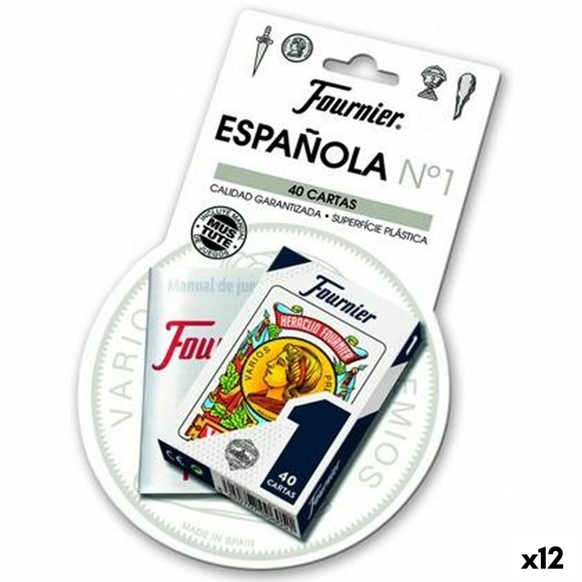 Baraja Naipes Españoles (40 Cartas) Fournier 12 Unidades (61,5 x 95 mm)  Comprati.