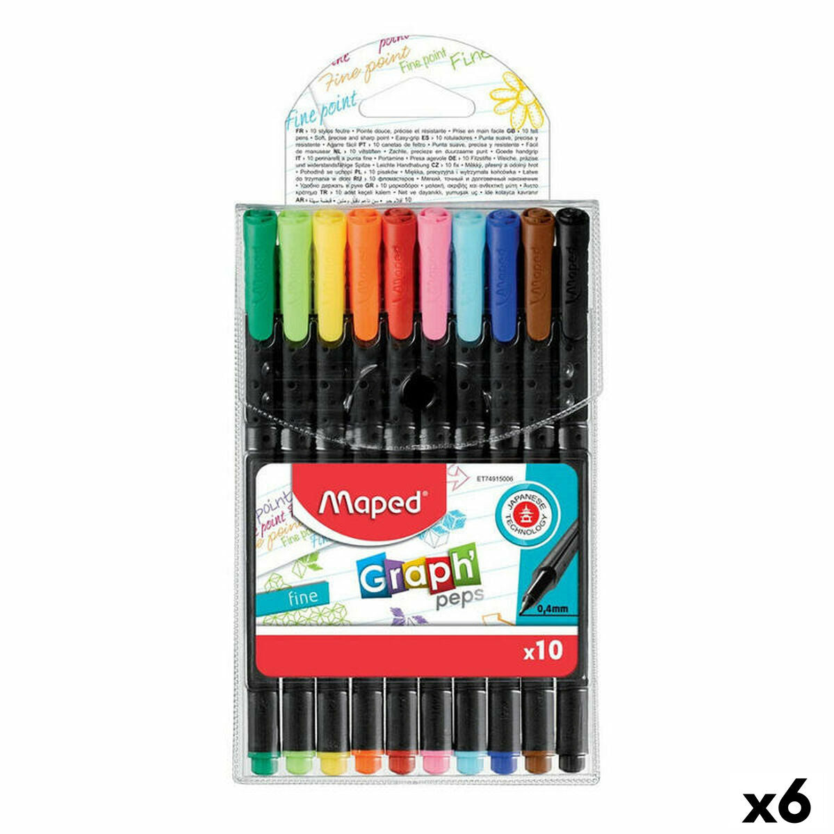 Set de Rotuladores Maped Graph´Peps Multicolor 10 Piezas (6 Unidades)  Comprati.