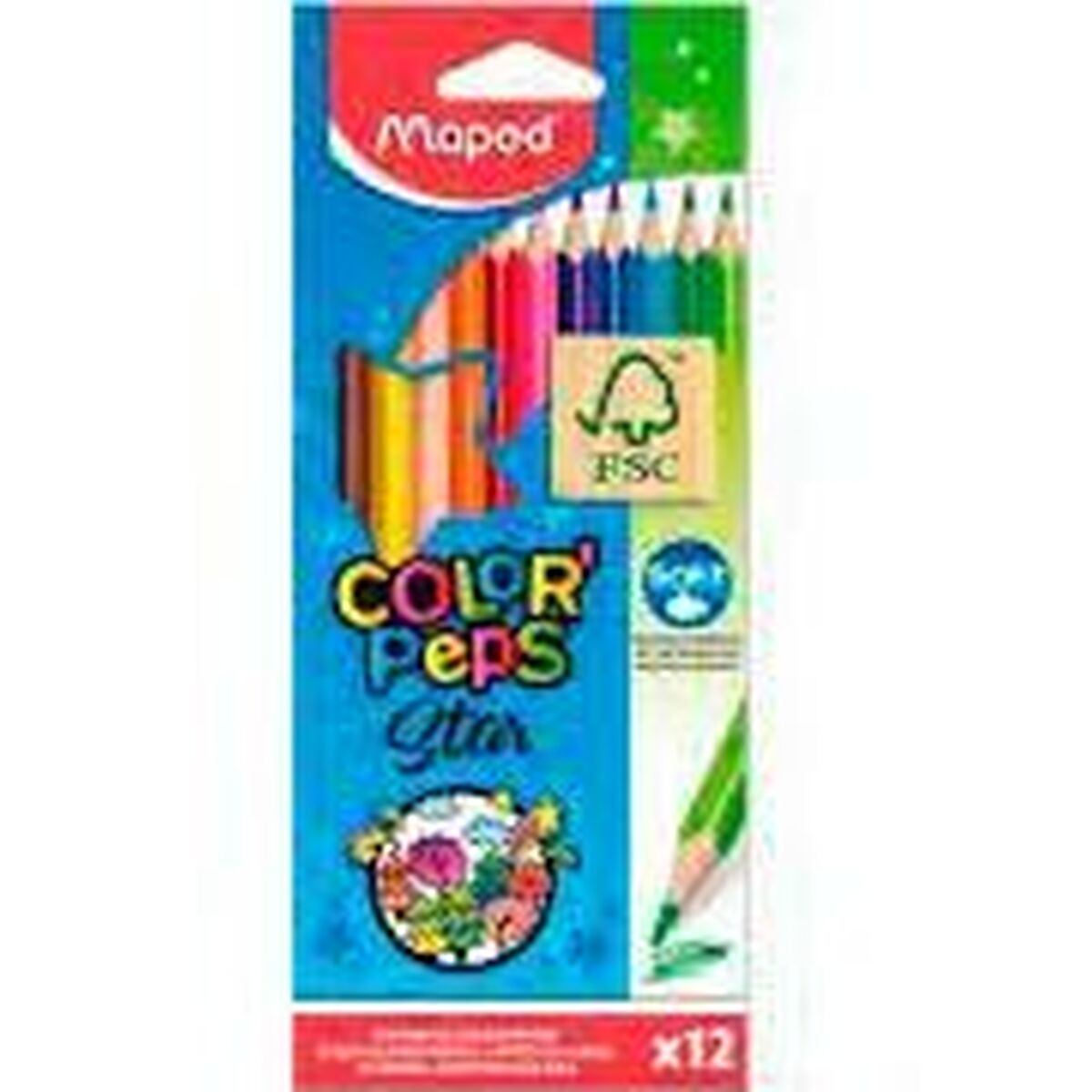 Lápices de colores Maped Color' Peps Star Multicolor 12 Piezas (12 Unidades)  Comprati.