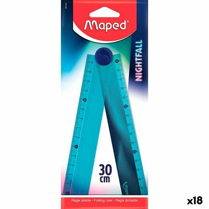 Regla Maped Nightfall Azul Plástico 30 cm 18 Unidades  Comprati.