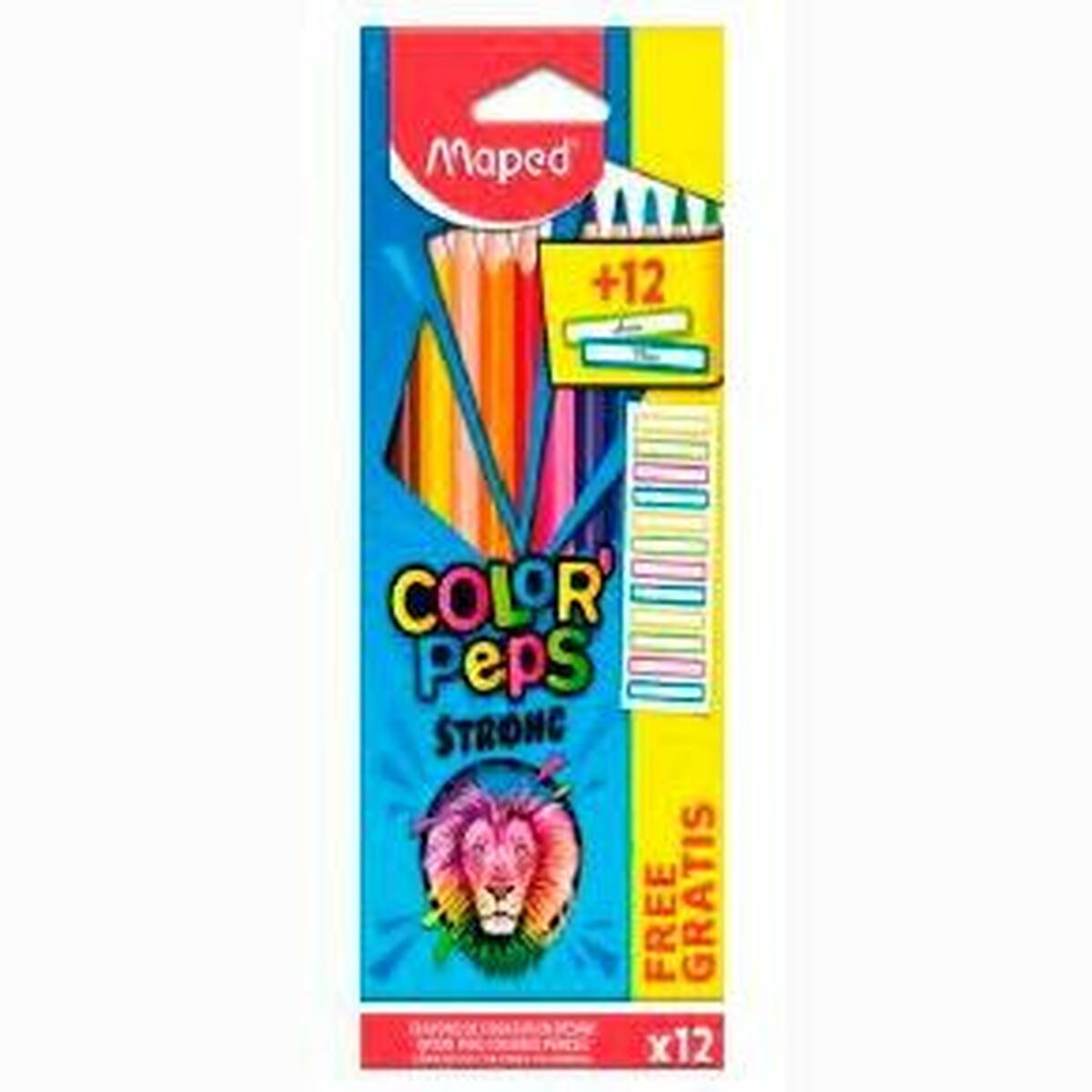 Lápices de colores Maped Color' Peps Strong Multicolor 12 Piezas (12 Unidades)  Comprati.