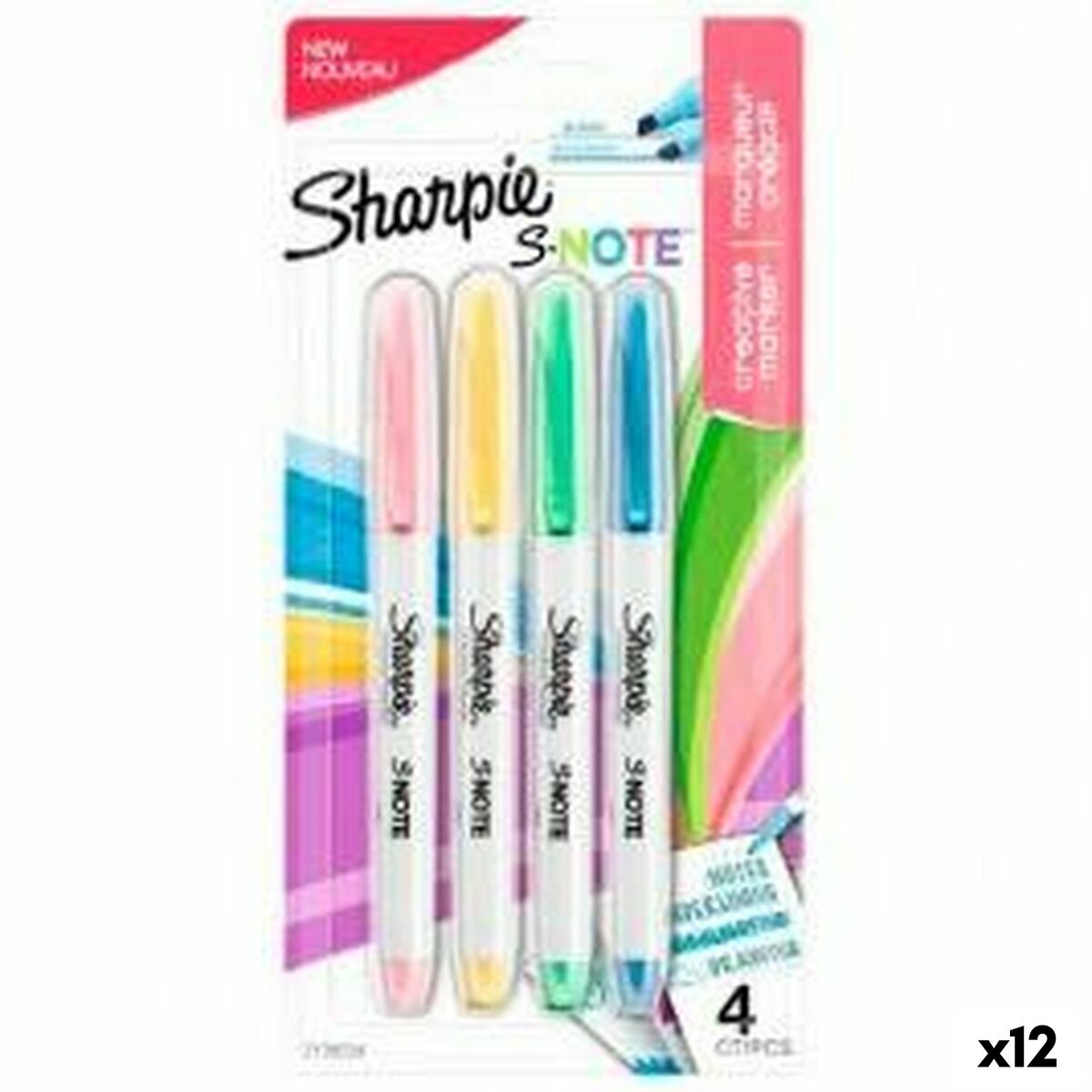 Set de Rotuladores Sharpie S-Note Multicolor 4 Piezas 1-3 mm (12 Unidades)  Comprati.