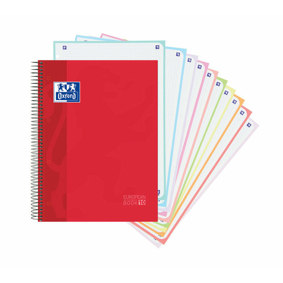 Cuaderno Oxford Europeanbook 10 School Classic Rojo A4 150 Hojas (5 Unidades)  Comprati.