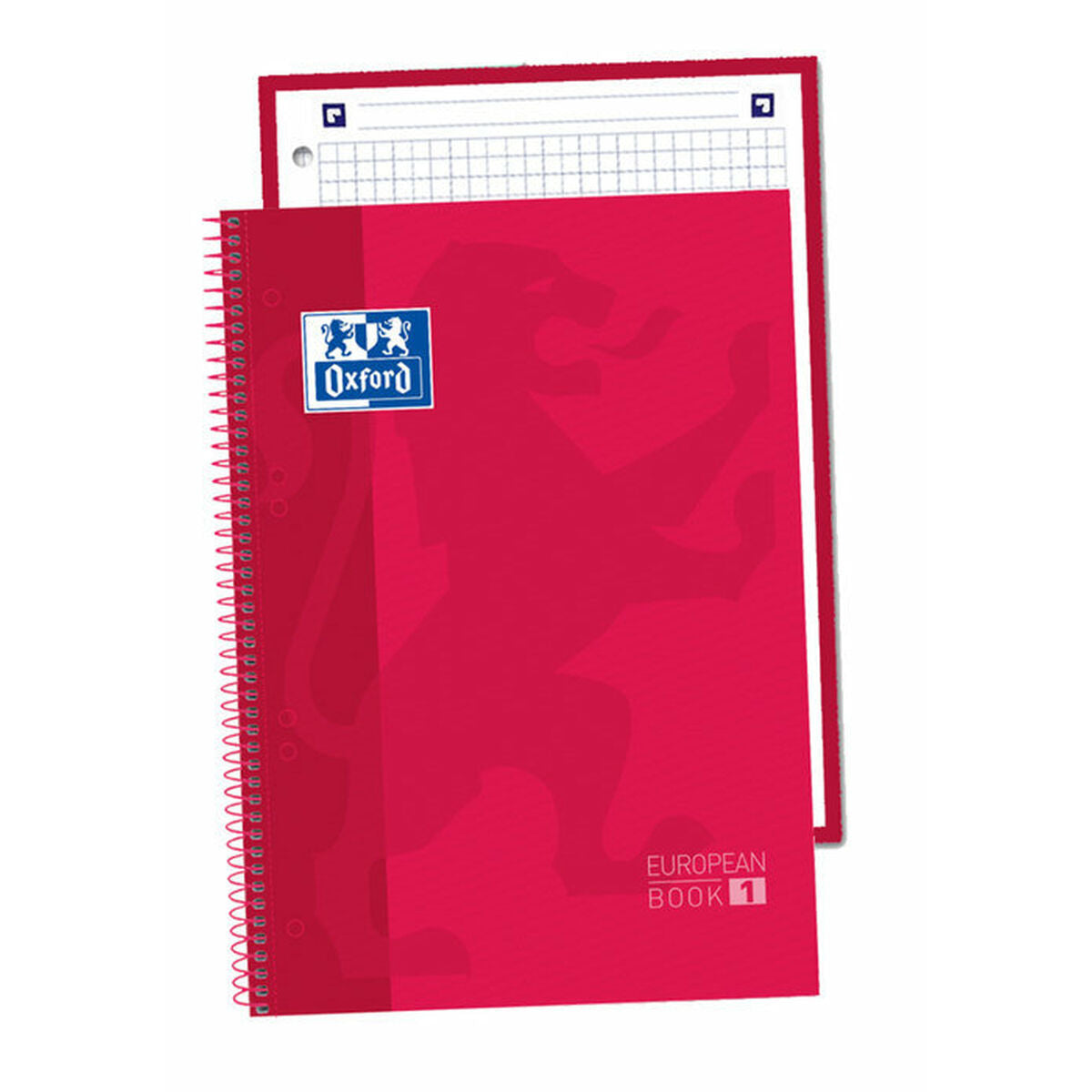 Cuaderno Oxford Europeanbook 1 Rojo A5 80 Hojas (5 Unidades)  Comprati.