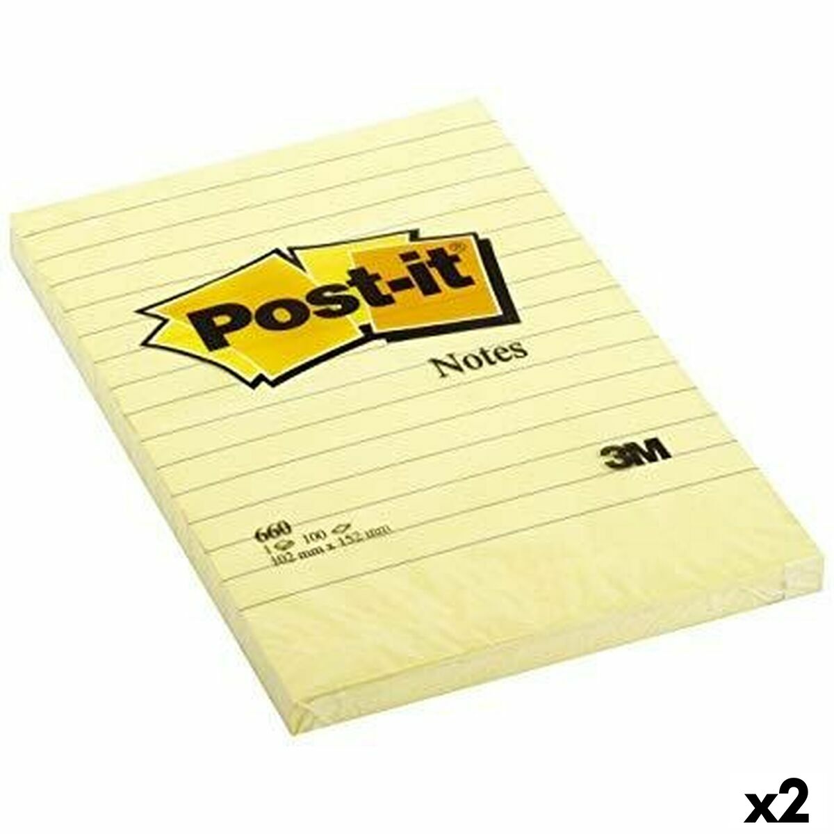 Notas Adhesivas Post-it XL 15,2 x 10,2 cm Amarillo (2 Unidades)  Comprati.