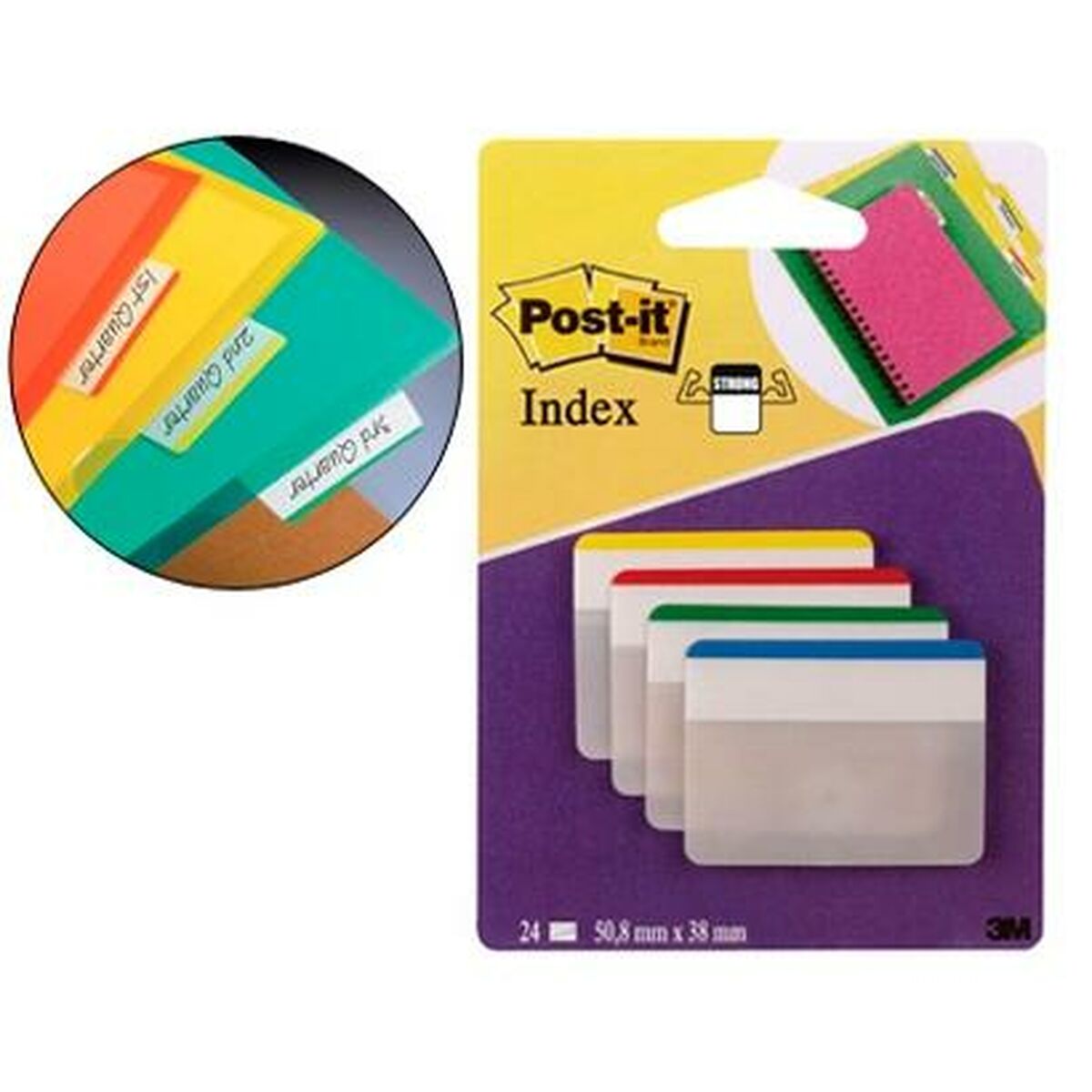 Notas Adhesivas Post-it Index 50,8 x 38 mm Multicolor (6 Unidades)  Comprati.