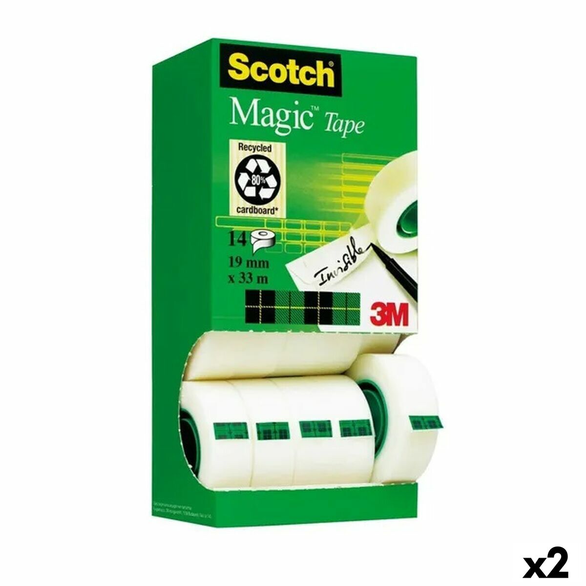 Set de Cintas Adhesivas Scotch Invisible Magic 14 Piezas 19 mm x 33 m (2 Unidades)  Comprati.