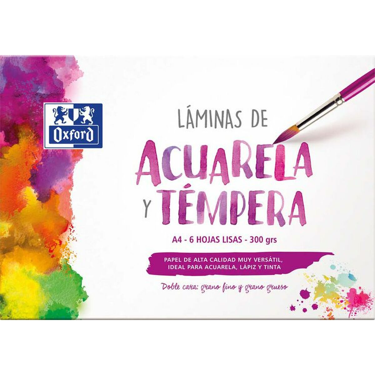 Papel de acuarela Oxford 6 Hojas 300 g/m² (5 Unidades)  Comprati.