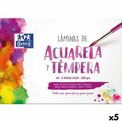 Papel de acuarela Oxford 6 Hojas 300 g/m² (5 Unidades)  Comprati.