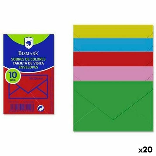 Sobres Bismark Papel Multicolor 7,6 x 12 cm (20 Unidades)  Comprati.