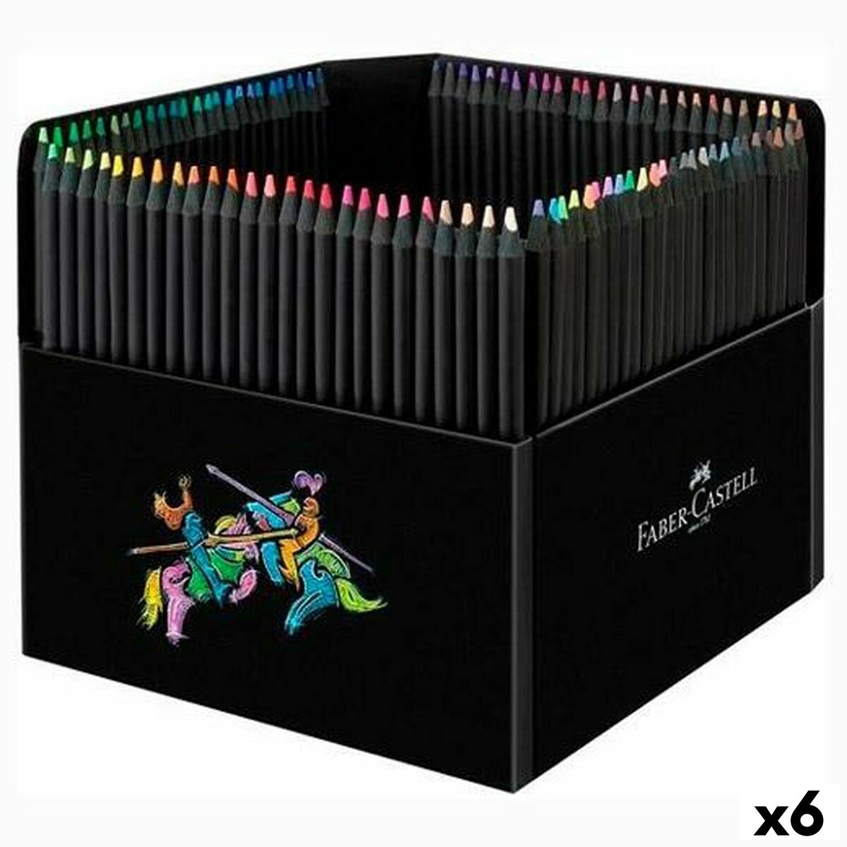 Lápices de colores Faber-Castell Black Edition Multicolor (6 Unidades)  Comprati.