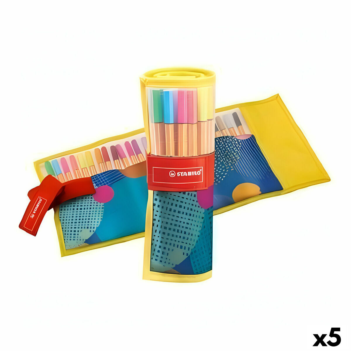 Set de Rotuladores Stabilo Point 88 Multicolor Enrollable Estuche enrollable (5 Unidades)  Comprati.