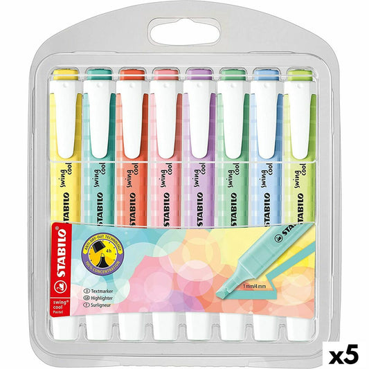 Set de Marcadores Fluorescentes Stabilo Swing Cool Pastel Multicolor (5 Unidades)  Comprati.