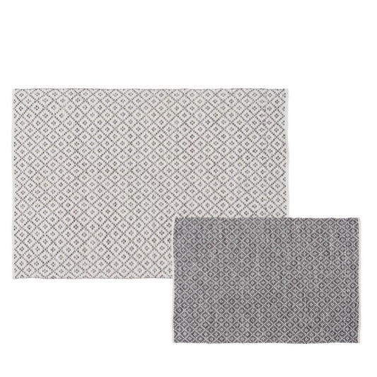 Alfombra Blanco Gris 70 % algodón 30 % Poliéster 160 x 230 cm  Comprati.