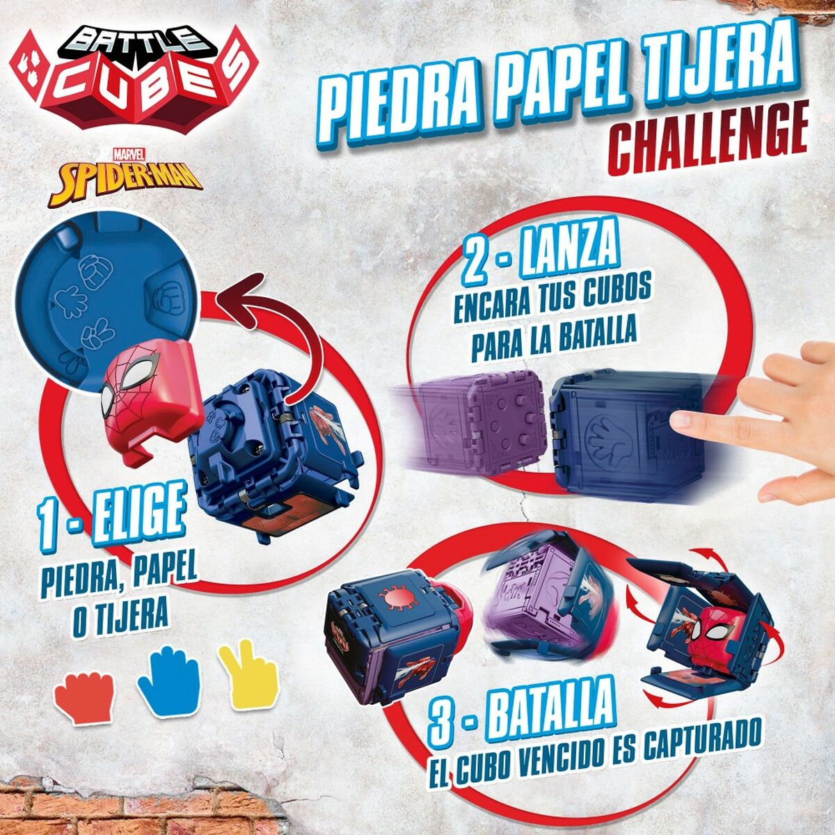 Juego de habilidad Spider-Man Battle Cubes (12 Unidades)  Comprati.