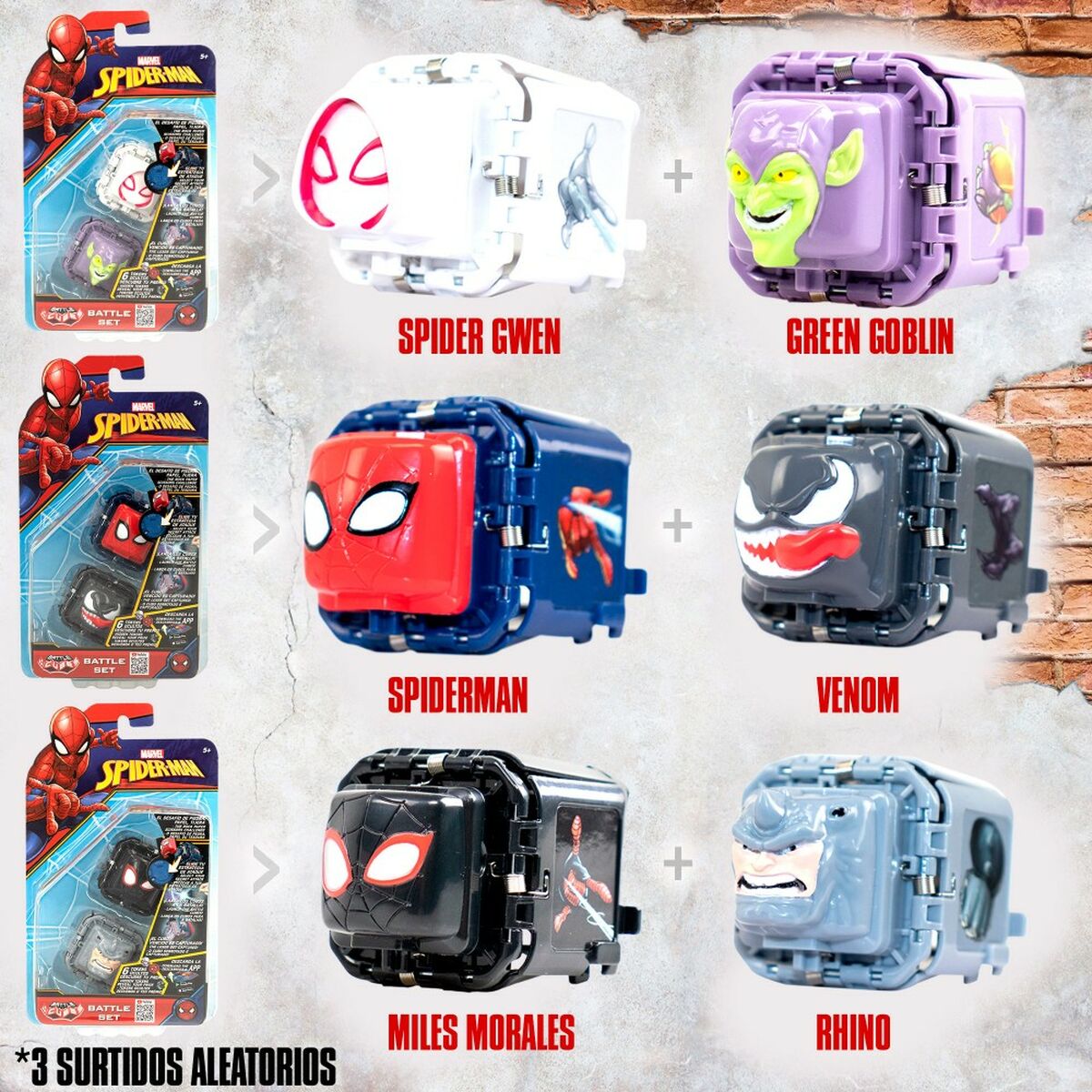 Juego de habilidad Spider-Man Battle Cubes (12 Unidades)  Comprati.