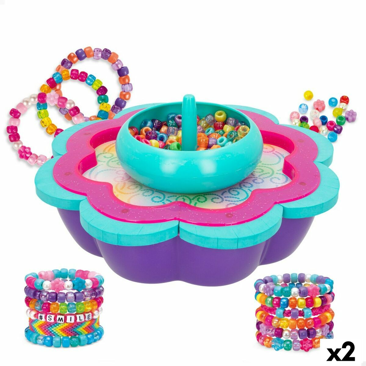 Kit Creación de Pulseras Cra-Z-Art Shimmer 'n' Sparkle Plástico 22,5 x 6,5 x 22,5 cm 2 en 1 (2 Unidades)  Comprati.