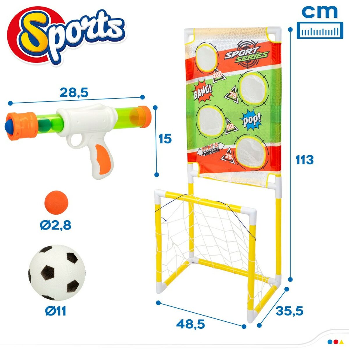 Juego de puntería Colorbaby Diana Portería de Fútbol 48,5 x 113 x 35,5 cm (2 Unidades)  Comprati.