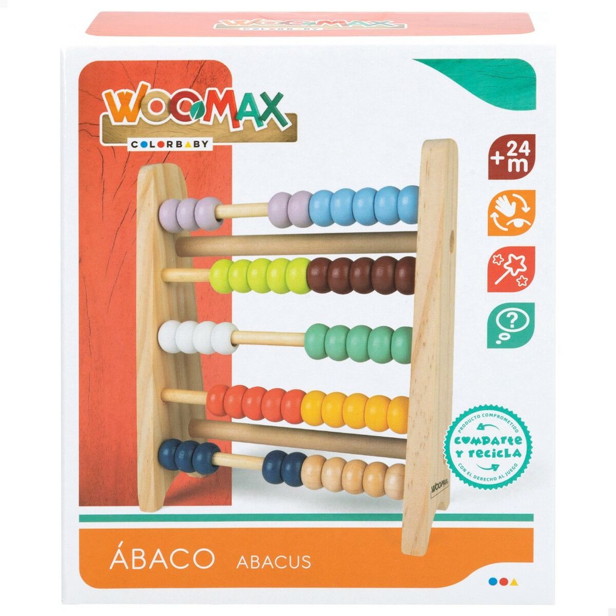 Ábaco de Madera Woomax + 2 Años (12 Unidades)  Comprati.